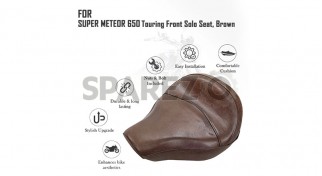 For Royal Enfield Super Meteor 650 Brown Customized Touring Front Solo Seat